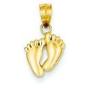 Small Feet Pendant in 14k Yellow Gold