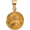 St Theresa Medal in 18k Yellow Gold