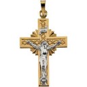 Celtic Crucifix in 14k Two-tone Gold