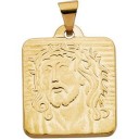 Face Of Jesus Pendant in 14k Yellow Gold