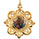 Lady of Mount Carmel Pendant in 10k Yellow Gold
