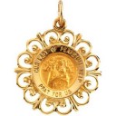 Perpetual Help Medal in 14k Yellow Gold