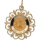 St Martin Medal in 14k Yellow Gold