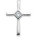 Diamond Unity Cross in 14k White Gold