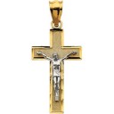 Latin Crucifix in 14k Two-tone Gold