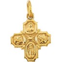 Four Way Cross in 14k Yellow Gold