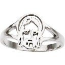 Face Of Jesus Chastity Ring in 14k White Gold
