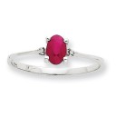 Diamond Ruby Birthstone Ring
