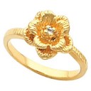 Rose Flower Ring in 10k White Gold