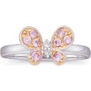 Pink Sapphire Diamond Butterfly Ring in 14k White Gold (0.035 Ct. tw.) (0.035 Ct. tw.)