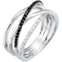 Black Spinel Diamond Ring in Sterling Silver (0.17 Ct. tw.)