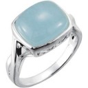 Milky Aquamarine Ring in Sterling Silver