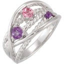 Amethyst Pink Tourmaline Ring in Sterling Silver