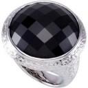 Checkerboard Onyx Rings in Sterling Silver