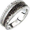 Black Spinel Diamond Ring in Sterling Silver (0.33 Ct. tw.)