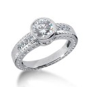 Round Enhanced Diamond Engagement Ring in 14K Yellow Gold