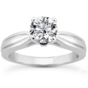 Round Solitaire Diamond Ring in 14K Yellow Gold
