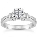 Round Stylish Solitaire Engagement Ring in 14K Yellow Gold